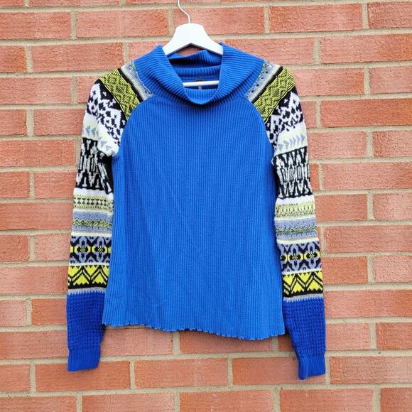 Free People Prism Swit Top in Blue Combo Small - Picture 2 of 7